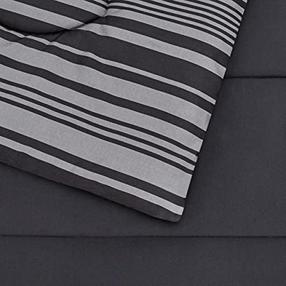 Amazon Basics 5-Piece Lightweight Microfiber Comforter Set with Sheets, Bed-in-a-Bag, Gray Calvin Striped Bedding, Twin/Twin XL - color: Gray Calvin Stripe, size: Twin/Twin XL, style: 1-Pack