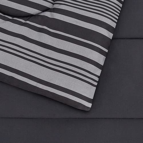 Amazon Basics 5-Piece Lightweight Microfiber Comforter Set with Sheets, Bed-in-a-Bag, Gray Calvin Striped Bedding, Twin/Twin XL - color: Gray Calvin Stripe, size: Twin/Twin XL, style: 1-Pack