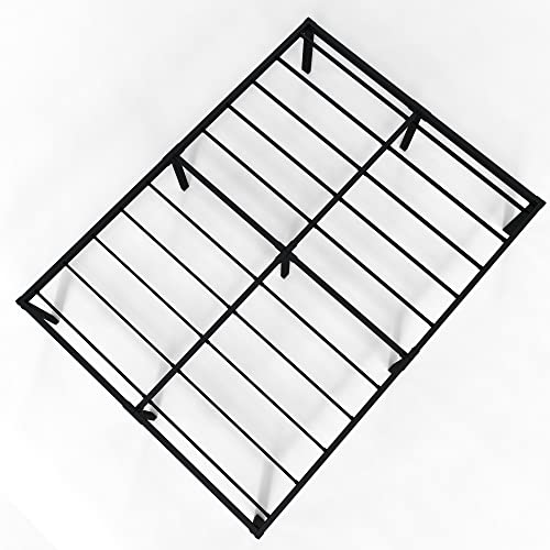 DiaOutro 18 Inch High Bed Frame Queen Size with Storage, Black | Steel Slats Platform No Box Spring Needed Mattress Foundation, Easy Assembly, Noise Free - size: Queen, style: 18 Inch (Black)
