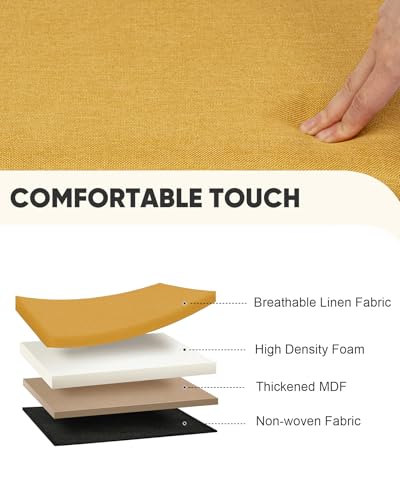 PINPLUS Flat Top Folding Linen Storage Ottoman 16.5", 36L Collapsible Storage Cube with Lid, 250 lbs Load Capacity, Fabric Foot Rest Seat for Living Room, Bedroom, Closet,Yellow - color: Yellow