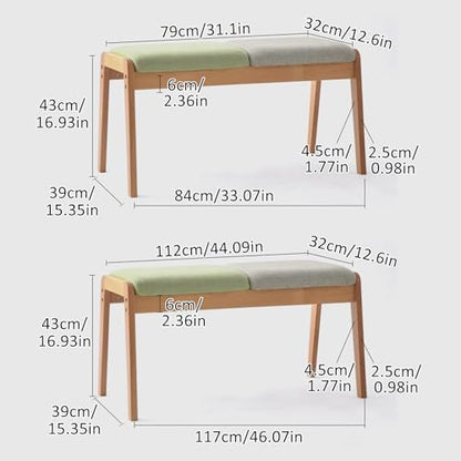 End of Bed Bench Dining Narrow Benches Seat with Armless Design and Short Height for End of Bed Indoor Living Room Bedroom Kitchen(44.09x12.6x16.93in) - size: 44.09x12.6x16.93in