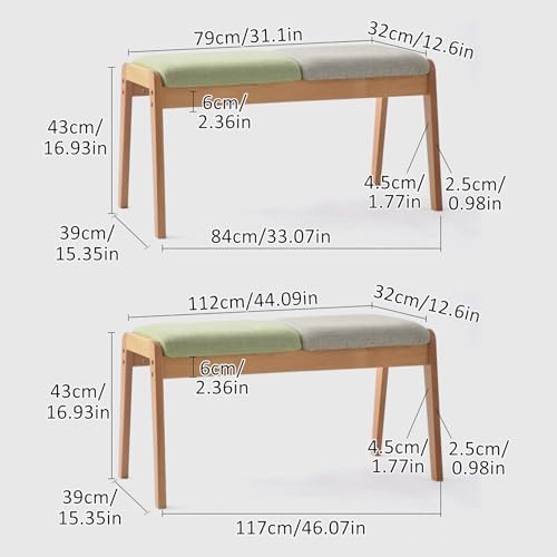 End of Bed Bench Dining Narrow Benches Seat with Armless Design and Short Height for End of Bed Indoor Living Room Bedroom Kitchen(31.1x12.6x16.93in) - size: 31.1x12.6x16.93in