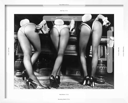 AllPosters Wall Photographic Print Playboy Bunnies Will Challenge Press Club Rabbits at the Press Club, February 1978 on White Frame, 16x12 - color: White Frame, size: 16"L x 12"W