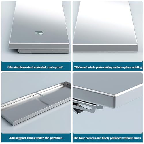 Wall Mounted Folding Table,304 Stainless Steel Wall Folding Desk,Floating Table for wall,Laundry Room Folding Table,Home Bars and Dining Establishments(100x40cm /39.4"x15.7")