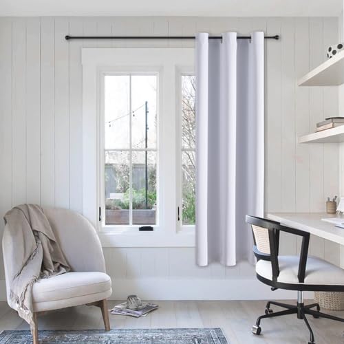 ChrisDowa Small Window Curtains 40 Inches Long for Bedroom Door Curtain | 29W x 40L, Greyish White Room Darkening Drapes, Doorway Curtain for Living Room/Kitchen/Closet, Thermal Insulated, 1 Panel - color: Greyish White, size: 29"W x 40"L (Pack of 1)