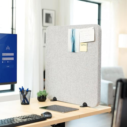 VIVO Gray 24 x 24 inch Privacy Panel, PP-1-V024G-S | Screw-in Sound Absorbing Cubicle Desk Divider, Acoustic Partition - size: 24"