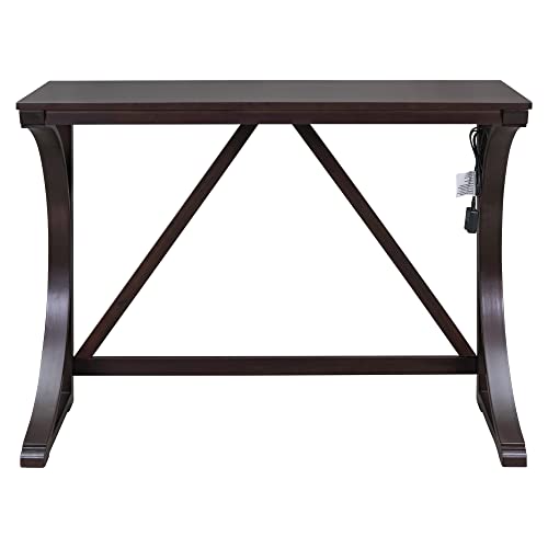 3 Piece Counter Height Dining Table Set with 2 Stools, 47.2 Inch Breakfast Nook Table for Small Spaces, Solid Wood Frame, Farmhouse Apartment Kitchen Set,Espresso - color: Espresso