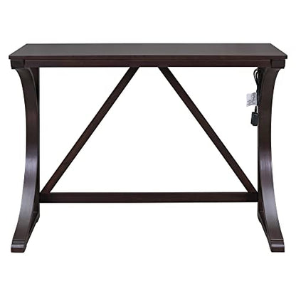 3 Piece Counter Height Dining Table Set with 2 Stools, 47.2 Inch Breakfast Nook Table for Small Spaces, Solid Wood Frame, Farmhouse Apartment Kitchen Set,Espresso - color: Espresso