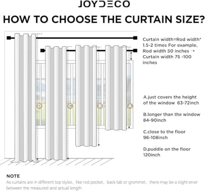 Joydeco Blackout Curtains 63 Inches Long 2 Panels Burg, Room Darkening Curtains for Bedroom, 100% Black Out Textured Thermal Drapes Privacy Protection 2 Panels Set(W52 x L63 Inch, Greyish White) - color: Greyish White, size: 52"W x 63"L (Pack of 2)