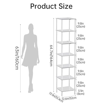 Acrylic Bookshelf, Small Bookcase, Standing Freestanding Corner Storage Shelves Display Shelf for Living Room, Bedroom (Clear, 7 Tier) - size: 7 Tier
