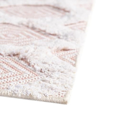 Rugs.com - Sabrina Soto Casa Rug – 6 Ft Runner Pink Cotton Textured Runner Modern Geometric Design for Hallways and Entryways - color: Pink, size: 2'3" x 6' (Runner)