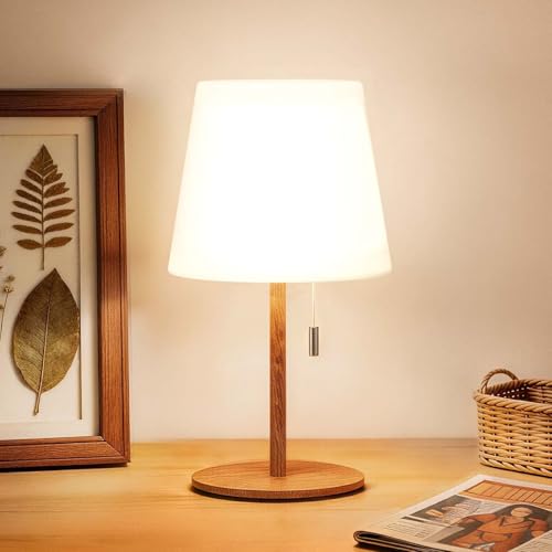 Shower Lamp 5400mAh Cordless Rechargeable Table Lamp with 3 Color Temps and Stepless Dimming, Waterproof Wireless Lamp for Bathroom, Camping, Patio, Kitchen, IP54 (Wood Grain, 10.6in) - color: Wood Grain