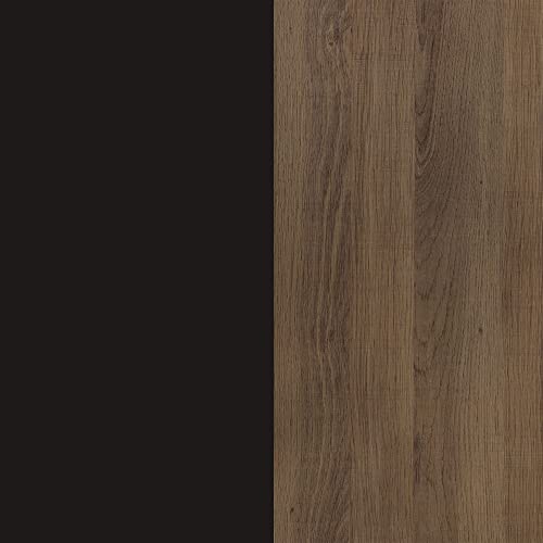 Nathan James Theo 6-Shelf Tall Bookcase, Wall Mount Bookshelf with Reclaimed Wood and Industrial Metal Frame, Oak/Black - color: Oak/Matte Black, size: 1