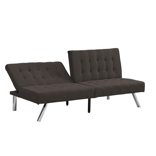 Convertible Futon Sofa Bed, Modern 68'' Faux Leather Sleeper Couch for Living Room,Guest Bed, Adjustable Backrest, Upholstered Recliner Chair, Loveseat for Compact Small Space Living Room (Brown New) - color: Brown New