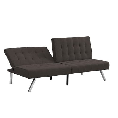 Convertible Futon Sofa Bed, Modern 68'' Faux Leather Sleeper Couch for Living Room,Guest Bed, Adjustable Backrest, Upholstered Recliner Chair, Loveseat for Compact Small Space Living Room (Brown New) - color: Brown New