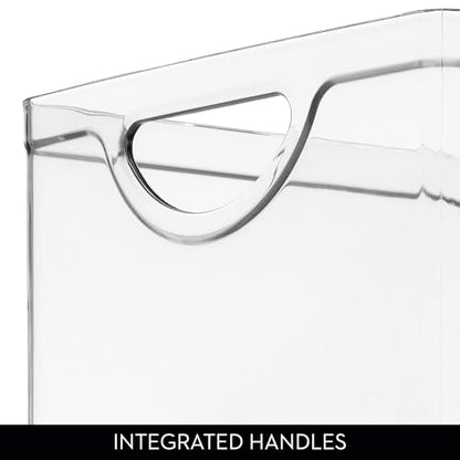 iDesign Plastic Stackable Kitchen Cabinet Storage Bin with Handles - Clear Pantry Organizer Medium (Pack of 4) - size: Medium (Pack of 4), style: Pack of 1