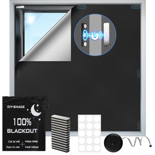 100% Magnetic Black Out Window Cover 157" x 58" Blackout Blinds No Drill, Portable Black Out Shades Blackout Curtains for Bedroom,RV,Nursery,Media Room with Strong Magnets - color: 157" X 58"