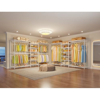 VIPEK X3 Plus Large Expandable Closet Rack Wardrobe Closet Organizer White | Freestanding Clothes Racks with Adjustable Shelves and Hanger Rods from 5'10" to 8'8", Large Modular Closet Systems 1360LBS - color: White, size: X3 Plus
