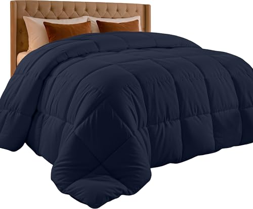Utopia Bedding Twin Comforter, Duvet Insert, Navy, 64 x 88 Inches | Soft and Fluffy Down Alternative Bed Comforter, All Season, Breathable, Corner Tabs, Box Stitched, Durable, Machine Washable - color: Navy Blue, size: Twin