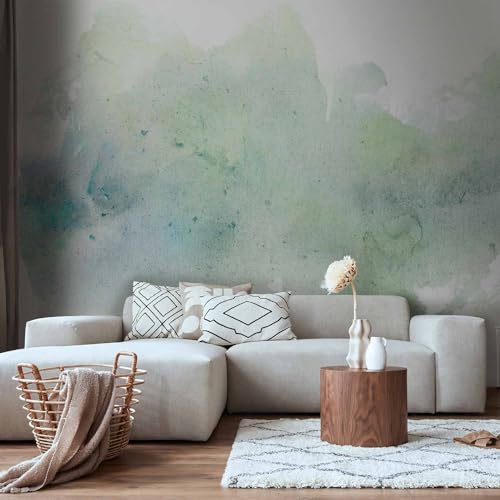 Wall Mural Abstract 77x55 in - Peel and Stick Self-Adhesive Wallpaper Removable Large Sticker Foil Wall Decor Print Picture Image Design Green White Like Painted f-C-0475-a-a - color: #22, size: 77"Wx55"H Self-Adhesive