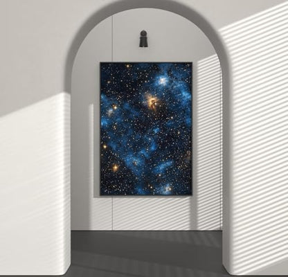 Dark Starry Sky Wallpaper Peel and Stick 17.5"x 393",Black/Blue | Self Adhesive/Removable/Waterproof/Thick Vinyl Contact Paper for Bathroom Bedroom Shelf Cabinet Drawer,Prepasted,Easy Peel - color: Black/Blue, size: 17.5" x 393"