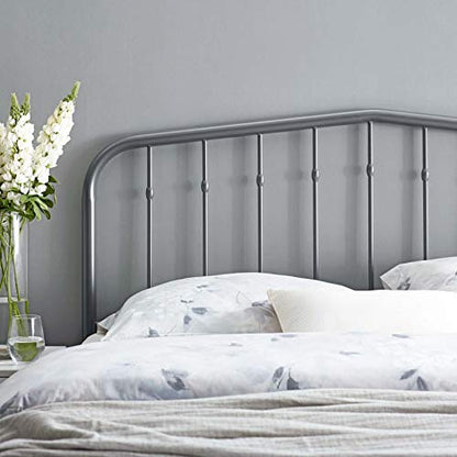 Modway Lennon Modern Farmhouse Metal Twin Headboard in Gray - color: Gray, size: Twin