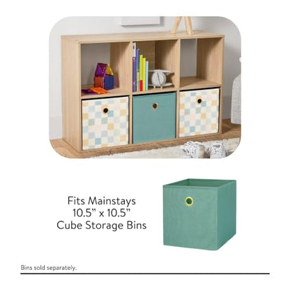 6 Cube Modular Storage Organizer Spring Pine Open Bookshelf Cabinet | Wood Cube Shelving Unit for Bedroom Living Room Office, 6 Compartment Open Cubby Display Storage Rack