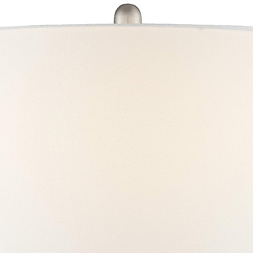 29 1/2" Tall Table Lamps Set of 2 Azure Glass Blue with Smart Sockets | Colors May Vary. Brown Modern Living Room Bedroom Bedside Nightstand House Office Home Family White Shade end - color: Blue Brown - Smart Sockets Included