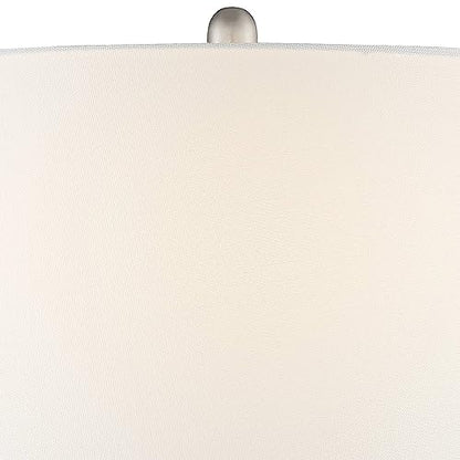 29 1/2" Tall Table Lamps Set of 2 Azure Glass Blue with Smart Sockets | Colors May Vary. Brown Modern Living Room Bedroom Bedside Nightstand House Office Home Family White Shade end - color: Blue Brown - Smart Sockets Included