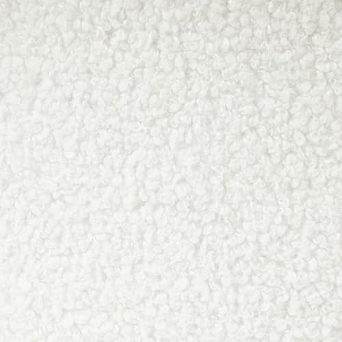 HomePop 19" Faux Sheepskin Round Storage Ottoman - Light Cream - color: Light Cream