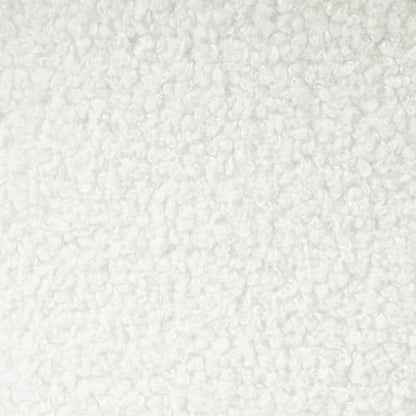 HomePop 19" Faux Sheepskin Round Storage Ottoman - Light Cream - color: Light Cream