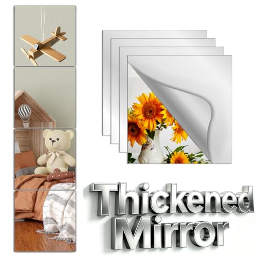 Shatterproof Peel and Stick on Mirror Tiles for Wall Decorative,8 Pcs 14x12 In Unbreakable Small Mirrors For Wall Classroom Decor, Toddlers Mirror for Kids Bedroom, Plastic Door Adhesive Mirrors - size: 8Pcs:14x12 Inch