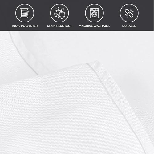 Utopia Kitchen Round Table Cloth 2 Pack [90 Inches, White] | Tablecloth Machine Washable, Polyester Table Cover for Dining, Buffet Parties, Picnics, Events, Weddings and Restaurants - color: White, size: 2 Pack 90 Inch Tablecloth