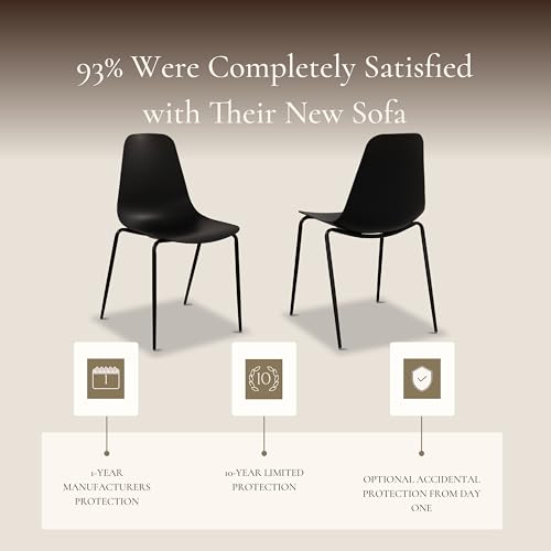 Poly & BARK Isla Stackable Dining Chairs Set of 4 – Mid Century Modern Plastic Dining Chair with Metal Legs – Kitchen & Dining Room Chairs – Dining Table Chairs Set – Indoor/Outdoor – Ebony Black - color: Ebony Black, style: Isla Stackable Set of 4