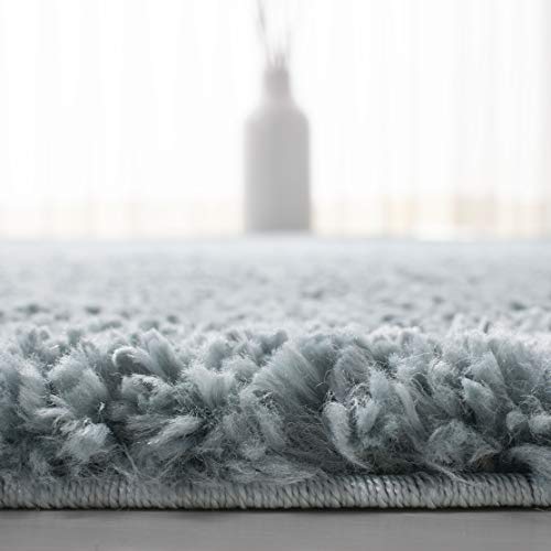 SAFAVIEH August Shag Collection Accent Rug - 2'3" x 4', Aqua, Solid Design, Non-Shedding & Easy Care, 1.2-inch Thick Ideal for High Traffic Areas in Entryway, Living Room, Bedroom (AUG900J) - color: Aqua, size: 2'3" x 4' (Rectangular)