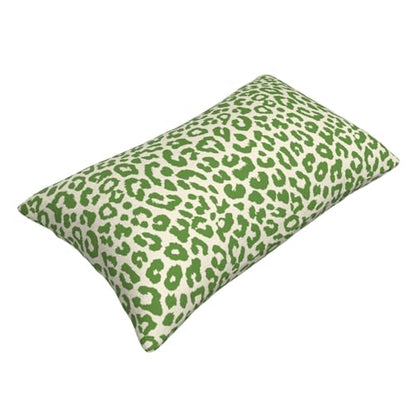 Lime Green Leopard Print Throw Pillow Covers Cheetah Animal Pattern Lumbar Pillow Cover 12x20 Inch Set of 2 Animal Leopard Green Spots Pillowcase Rectangle Cushion Cases for Bed Sofa - color: Green Beige, size: 20" x 12" (Pack of 2)