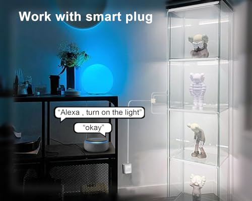 Cefrank 4-Pack 12" LED Display Light Bar, 6000K White Plug-in ETL Showcase | Under Cabinet Lighting for Kitchen Counter, Curio, Glass Display, Bookshelf, Screw & Tape Mount