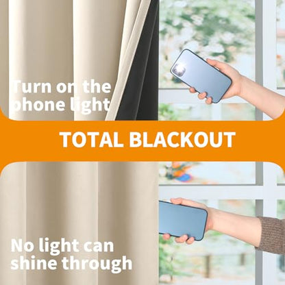 YoungsTex 100% Blackout Curtains 40 Inches Long, Thermal Insulated Black Out Drapes with Grommet Heavy Layer for Living Room Window, Champagne, 42 X 40 Inch, 2 Panels - color: Champagne, size: 42"W x 40"L (Pack of 2)