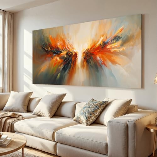 Modern Abstract Wall Art Painting Living Room Modern 24"X 48" Canvas Art Wall Decor White Wall Art Canvas Abstract Wings Aesthetic Wall Decor Prints Artwork Pictures For Kitchen Bedroom Artwork - color: LAI-11D, size: 48"L x 24"W