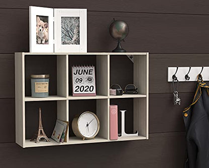 ClosetMaid 5430 Mini 6-Cube Desktop or Wall Mount Organizer, Bleached Walnut - color: Bleached Walnut
