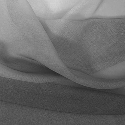 DWCN Grey Ombre Sheer Curtains - Faux Linen Semi Voile Gradient Bedroom and Living Room Curtains, Set of 2 Grommet Top Window Drape Panels, 42 x 54 Inch Length - color: Grey, size: 42"W x 54"L (Pack of 2)