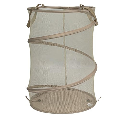 Household Essentials Pop-Up Mesh Laundry Hamper, Beige - color: Beige