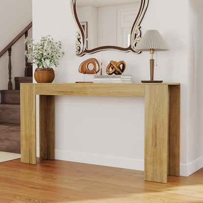 Spaco 63'' Narrow Long Console Table,Farmhouse Entryway Table Sofa Table with Storage,Wood Behind Couch Table for Living Room, Hallway,Foyer - color: Natural Oak (63'')