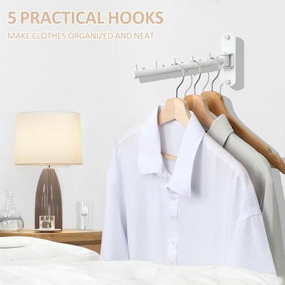 Mooche Swing Clothes Hanger Rack, Garment Racks 9.45" Long, White | 180°Rotation Laundry Drying Rack 304 Stainless Steel Space Saving Wall Mounted for Laundry Room Bedroom Balcony - color: White, size: 1 Pack