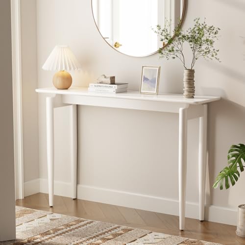AQIMUELE Wood Console Table White Entryway Table, Thin Console Table, Sofa Tables for Living Room (47.2'') - color: White, size: 47.2"W x 11.8"D x 29.9"H