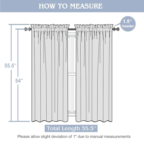 Gwine Black Sheer Curtain 54 Inch Length for Living Room 2 Panels Set, Light Filtering Leaf Jacquard Clip Textured Curtains for Bedroom, Soft Airy Farmhouse Rod Pocket Window Curtain, 42" Wx54 L - color: Black, size: 42"W x 54"L (Pack of 2)