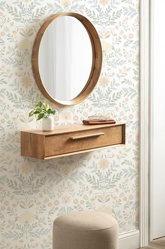 Kate and Laurel McCutcheon Modern Floating Console Table for Entryway, 30 x 9 x 6, Natural Wood, Decorative Transitional Floating Entryway Table for Use as Living Room Storage Wall Shelf