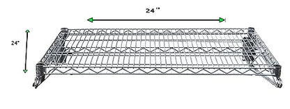 Heavy Duty Chrome Wire Storage Wall Shelf (24" x 24") - size: 24" x 24"