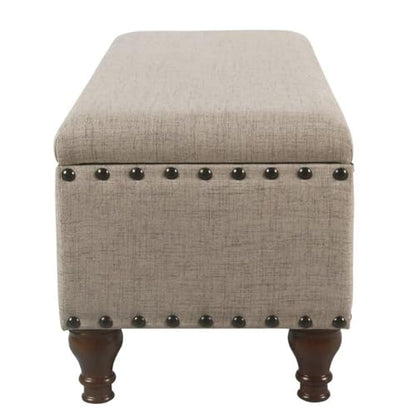HomePop 42" Storage Bench with Nailhead Trim - Tan - color: Tan