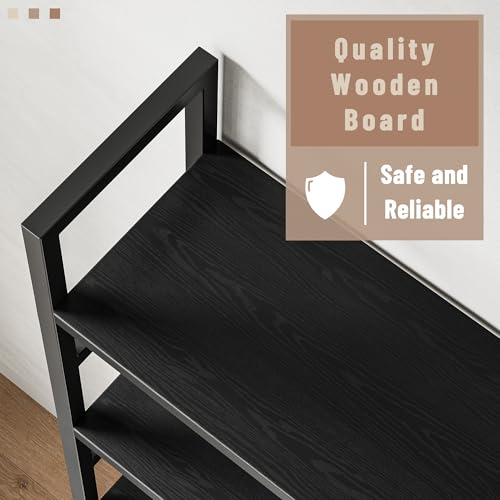 70x70” Triple 5 Tier Book Shelf, Large Wooden Bookcase with 17 Open Display Shelf, Modern Tree Bookshelf Metal Frame Tall Book Case Furniture for Living Room Bedroom Home Office Black - color: Black, size: 5 tier